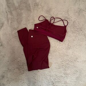 Burgundy Lululemon Activewear Set